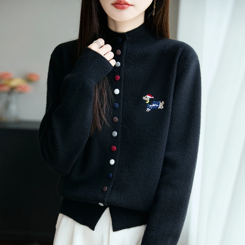 

2025 autumn and winter women's cardigan fashion cardigan women's cashmere cardigan sweater cardigan knitted coat top