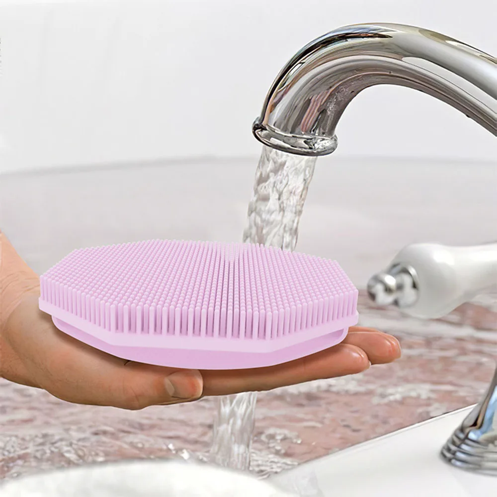 Multifuncional Silicone Shower Brush para Banheiro, Esfoliante Corporal, Macio e Portátil, Massagem do couro cabeludo