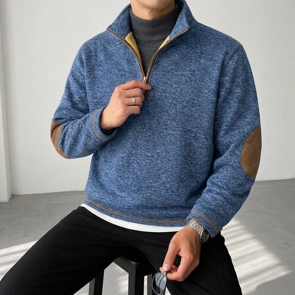 Neue Herren Winter Pullover Sweatshirts Fleece Reißverschluss Sweatjacken Lässiger Stehkragen Warme Thermo-Oberbekleidung Schwere Jacke Mantel – Detail 11
