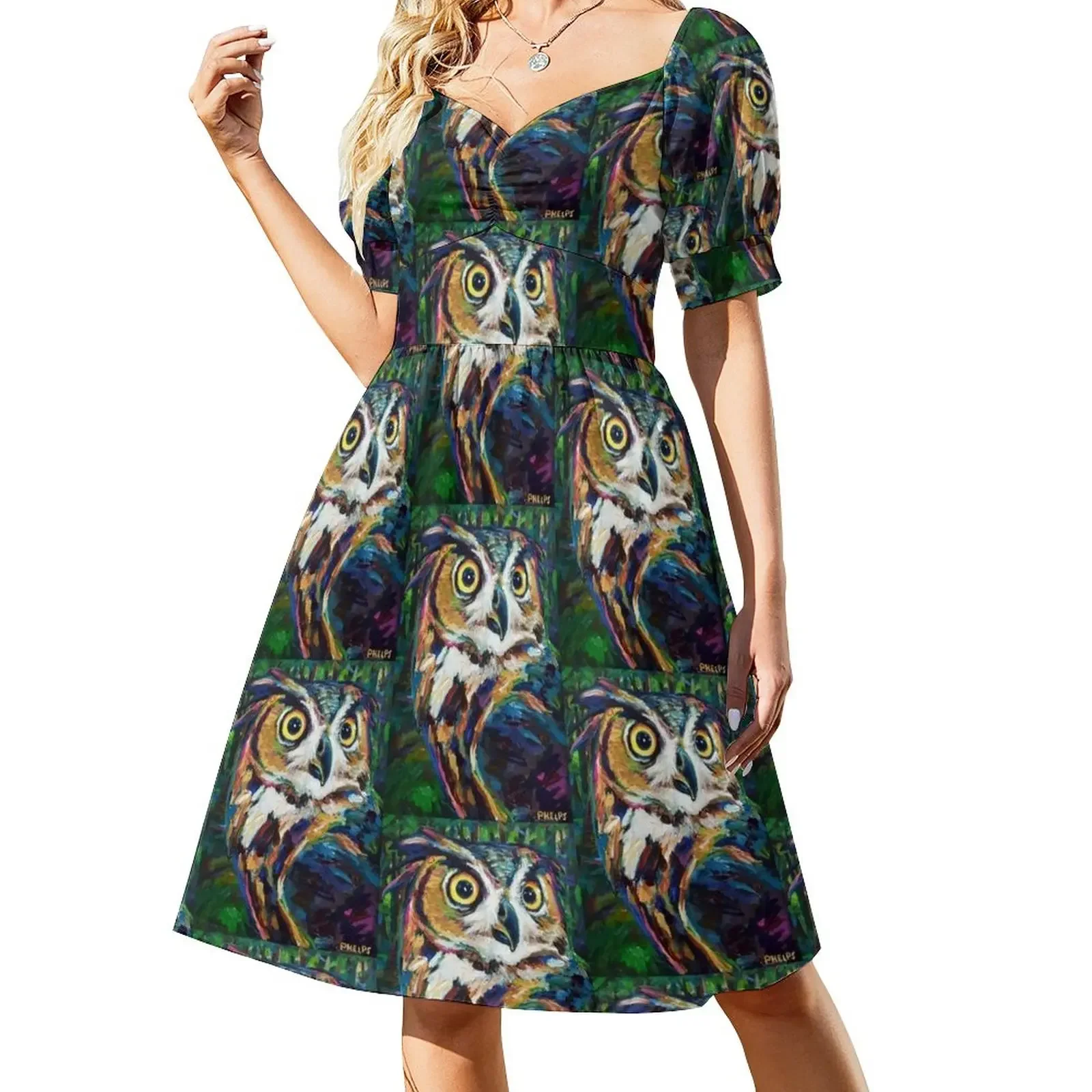 

GREAT HORNED OWL Short-Sleeved Dress Women's dress dresses for woman 2025