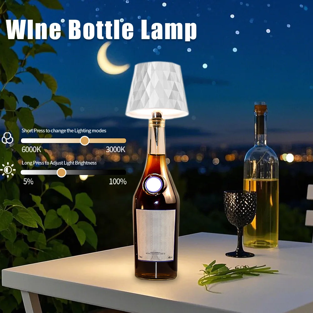 

Creative Wine Bottle Stopper Lamp LED Decor Light USB Rechargeable for Bar Restaurant Home Room Decoration Unique Night Light