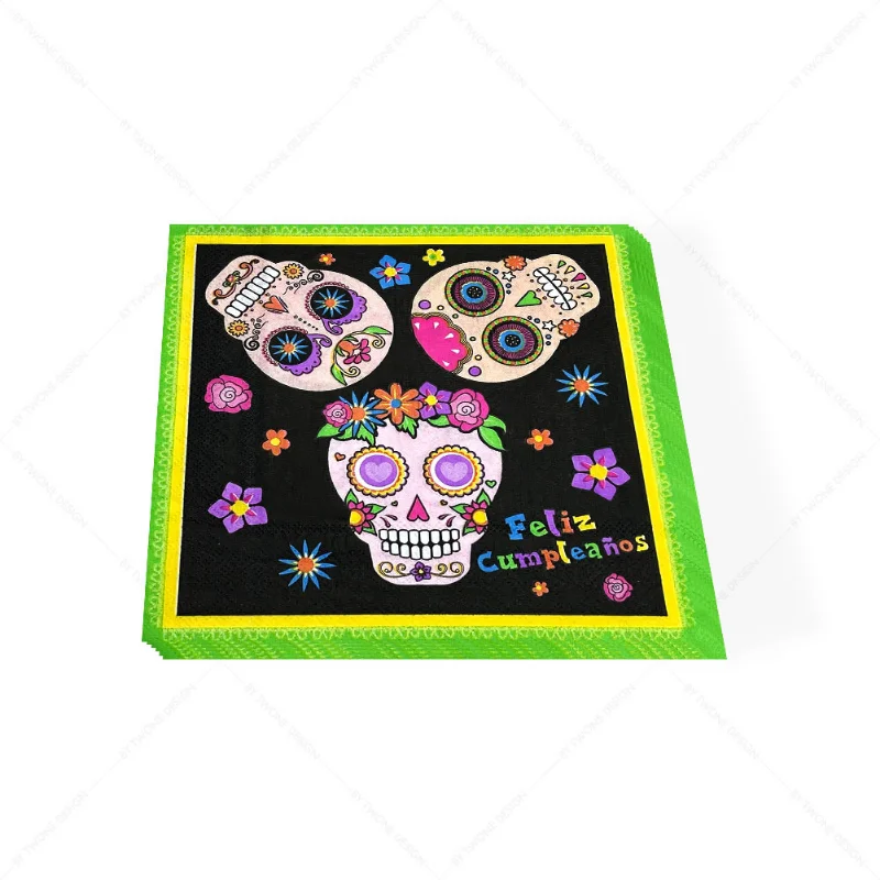 Papel tisú para fiesta de Halloween, accesorio sin fragancia, dibujos animados, Calavera, 10 piezas