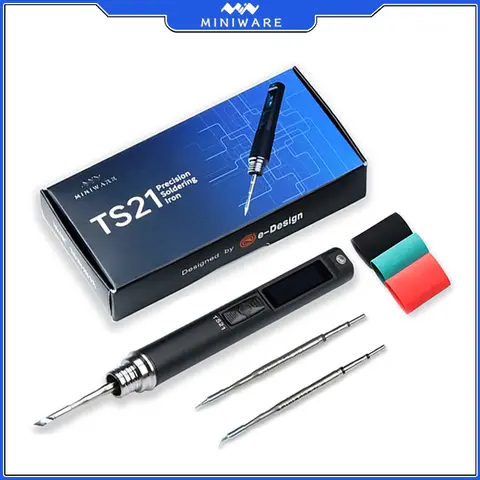 Miniware TS21 Soldering Iron Smart Sleep Digital Display 100-450℃ Rework Station PD100W Portable Repair Tool Universal C210 Tip