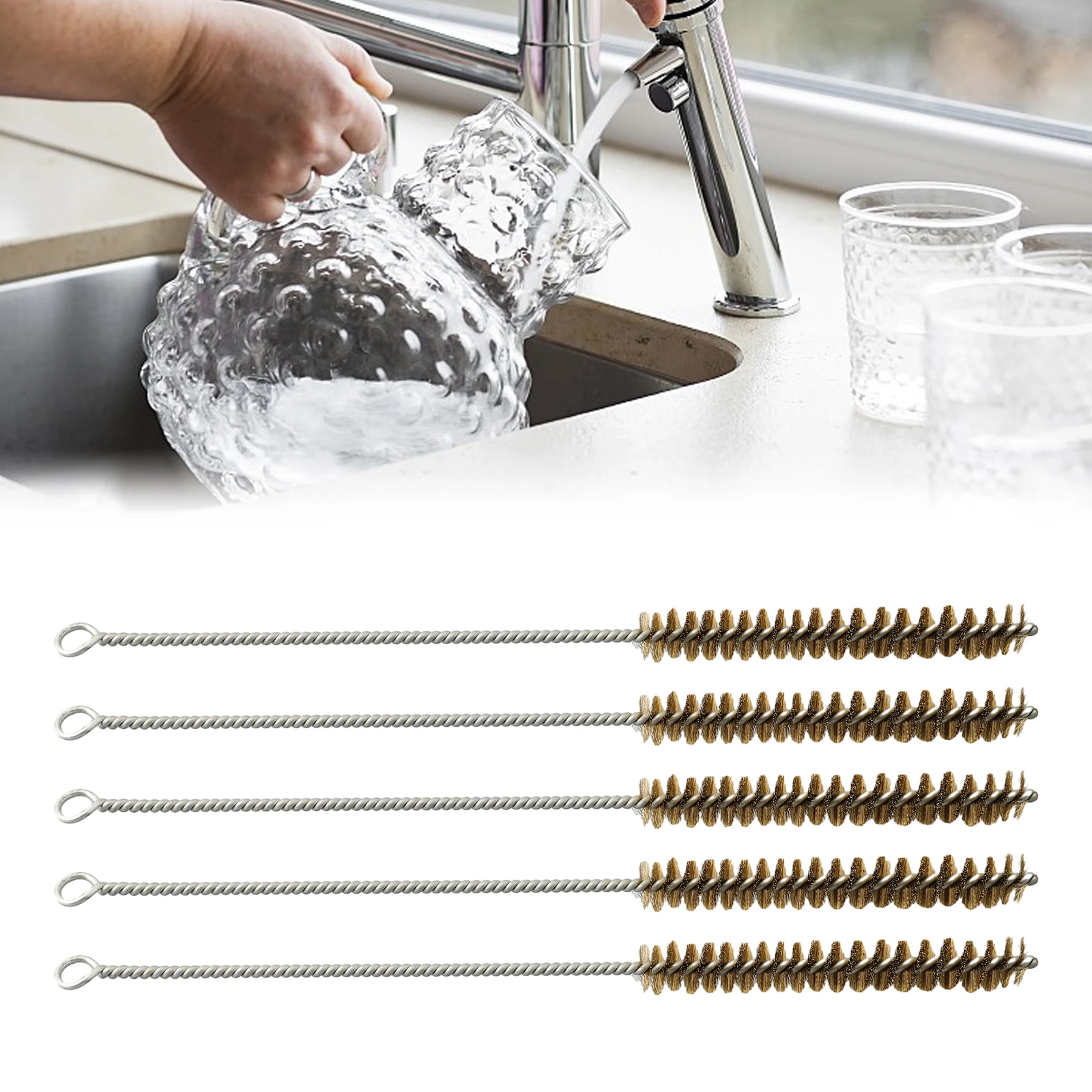 Imagem -06 - Escova de Cerdas de Fio de Cobre Cilindro de Limpeza de Tubo de Arame Peças de Ferramenta Manual Tubo de Aço 1030 mm Pcs
