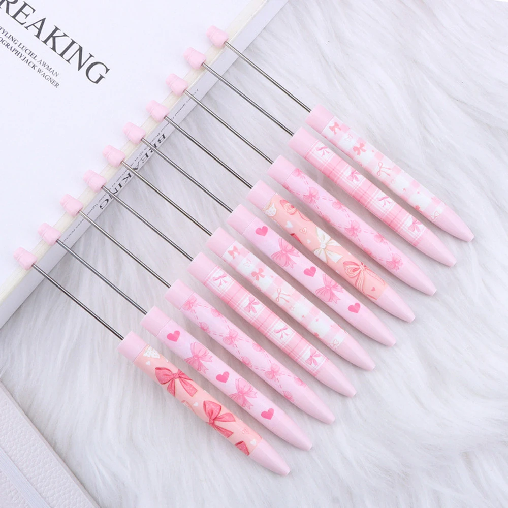 20 pezzi di simpatico motivo bowknot rosa |   Penna a sfera con decorazioni per perline fai-da-te per la scuola, l'ufficio e progetti creativi