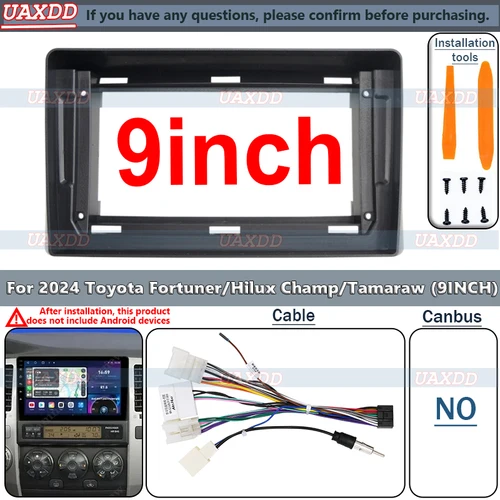 Para TOYOTA 2002-2009 HILUX SURF 9 pulgadas Radio de coche Android pantalla de Audio estéreo reproductor de vídeo Multimedia marco de navegación 2Din canbus
