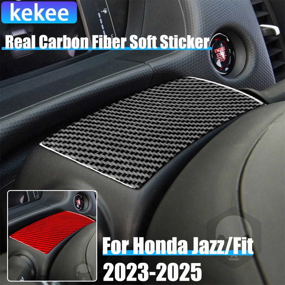 

Real Carbon Fiber Car Accessories Driver Wheel Panel Decorative Trim Cover Soft Sticker For Honda Fit /Jazz GR9 2023 2024 2025
