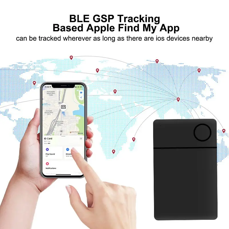 Smart Card Tracker GPS Position Locator Karten finder Brieftasche Key Tracker Wireless Bluetooth Tag funktioniert mit iOS iPhone iPad finden meine