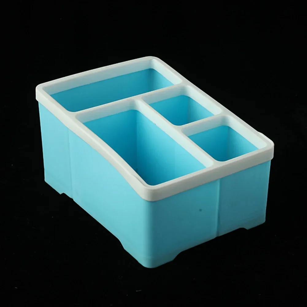 Suporte de Controle Remoto, Telefone e TV Organizer, Stand Shelf Rack, Desk Storage Box, Escova Cosméticos, 4 Compartimentos