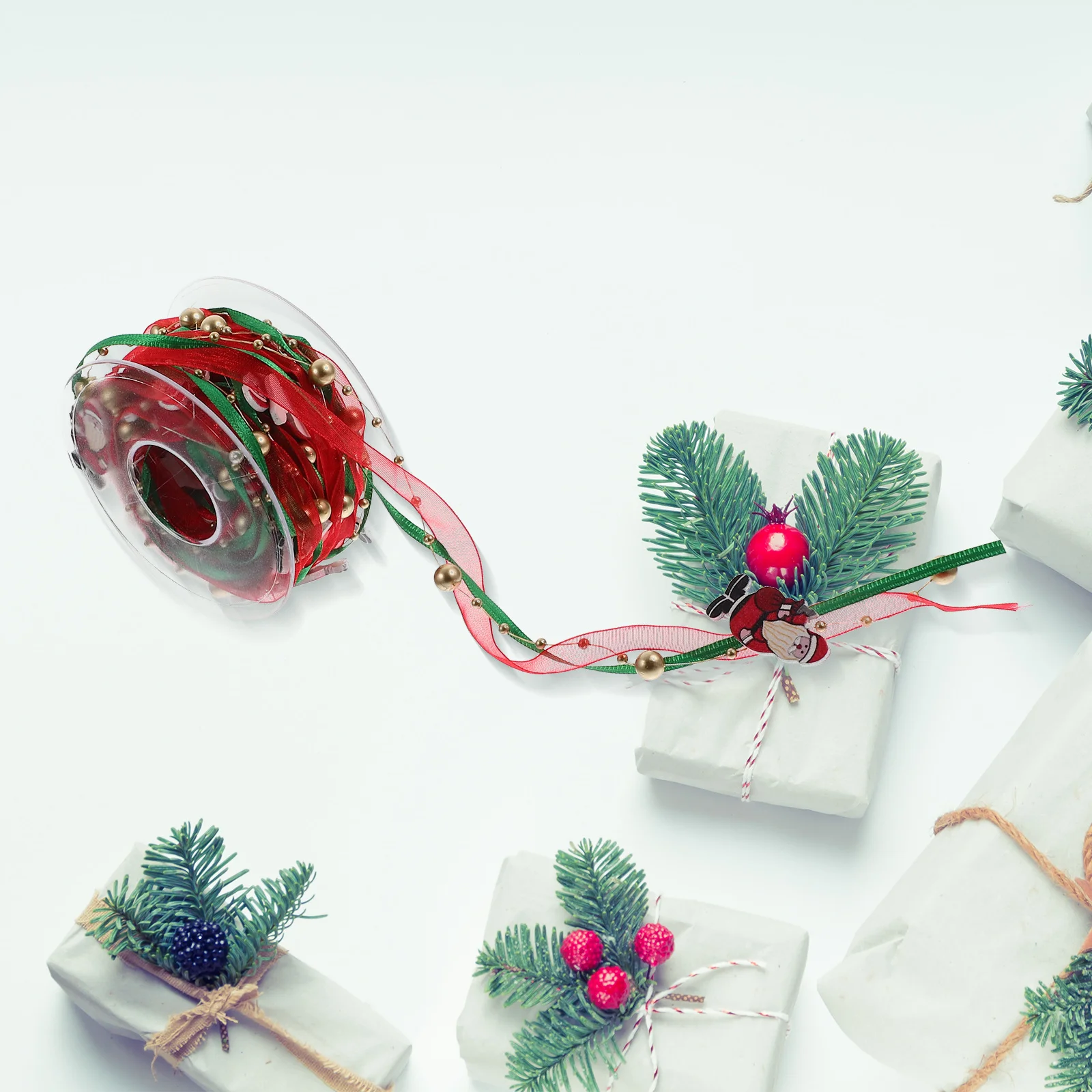 

Christmas Ribbon 25 Meter Santa Claus Design for Xmas Gift Decorations Handmade Craft Ribbon Party Scene Layout Ornament