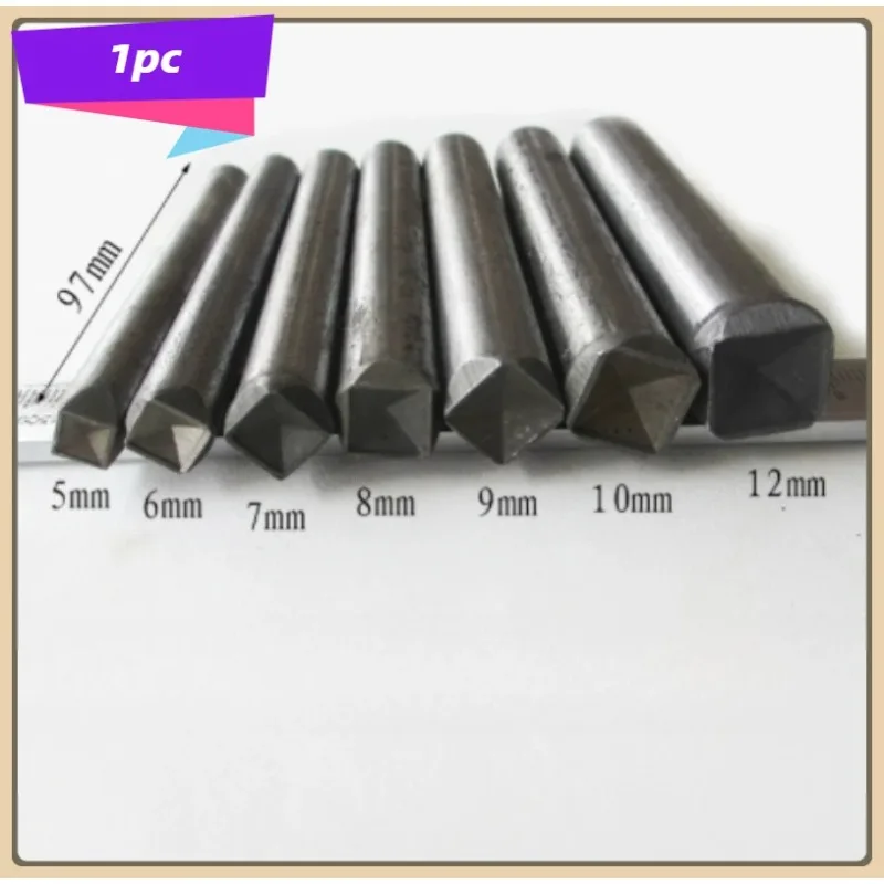 1pc Square Pyramid Rivet Setting Tool, 5/6/7/8/10/12mm Metal Rivet Install Punch for Leather Craft DIY