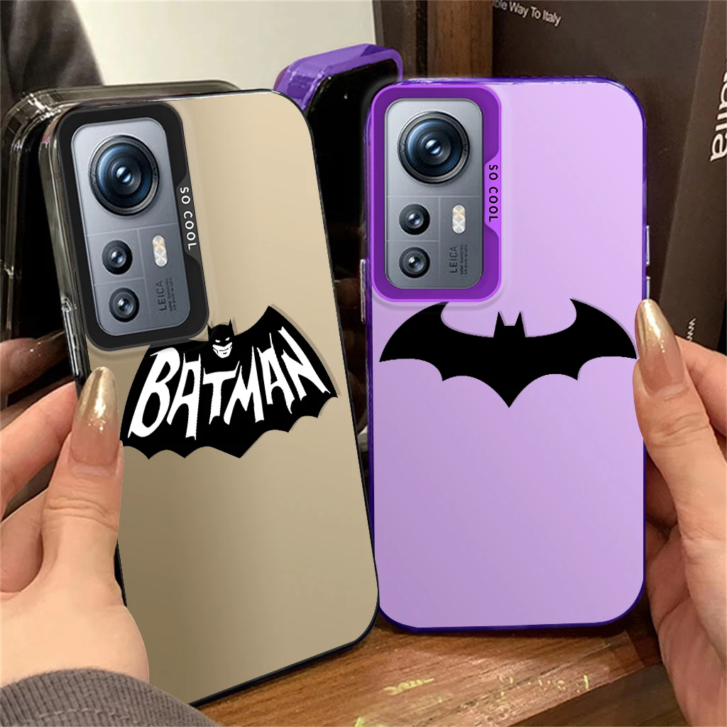 Cartoon B-atmans Cool For Redmi K60 12 10X 9T 9C 8 A1 A2 Plus 4G Fashion Colorful Silver Phone Case