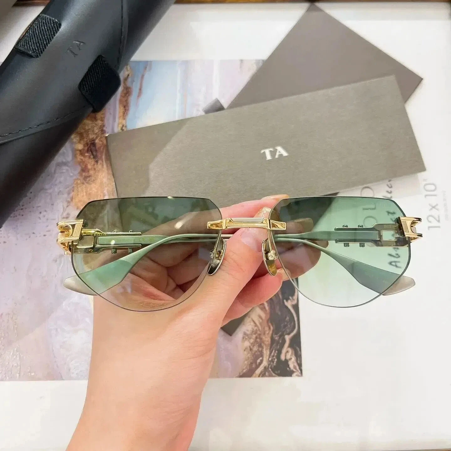 

Original Factory For DIYTA DT GRAND IMPERYN DTS164-A With Brand Box Gradient Green Lens Driving Anti-Glare Men Women Sunglasses