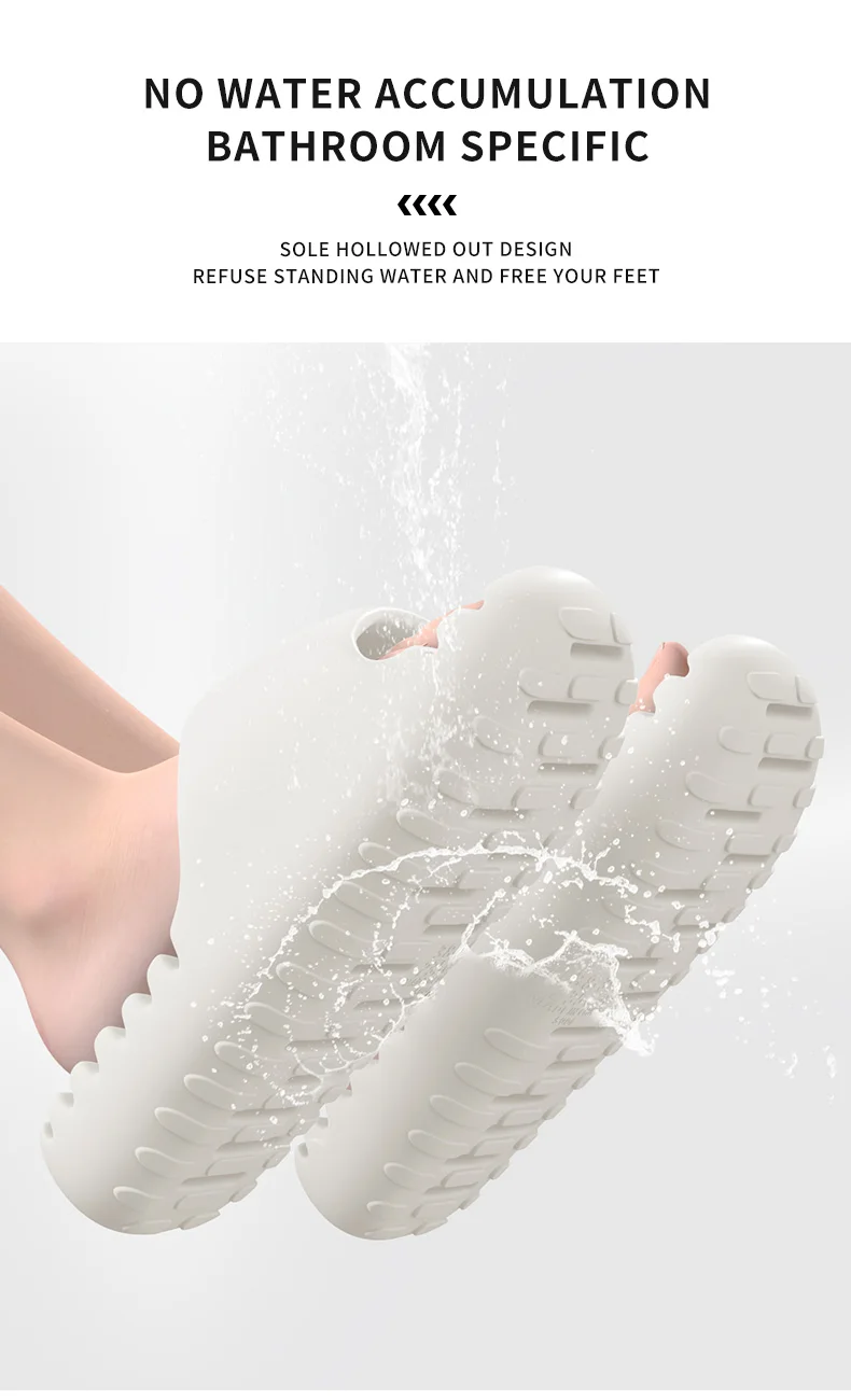 Schnell trocknende, wasserableitende Badezimmer-Slipper für Männer und Frauen, geräuscharme, weiche EVA-Sohle, rutschfeste, hohle Strandsandalen für drinnen und zu Hause. – Detail 6