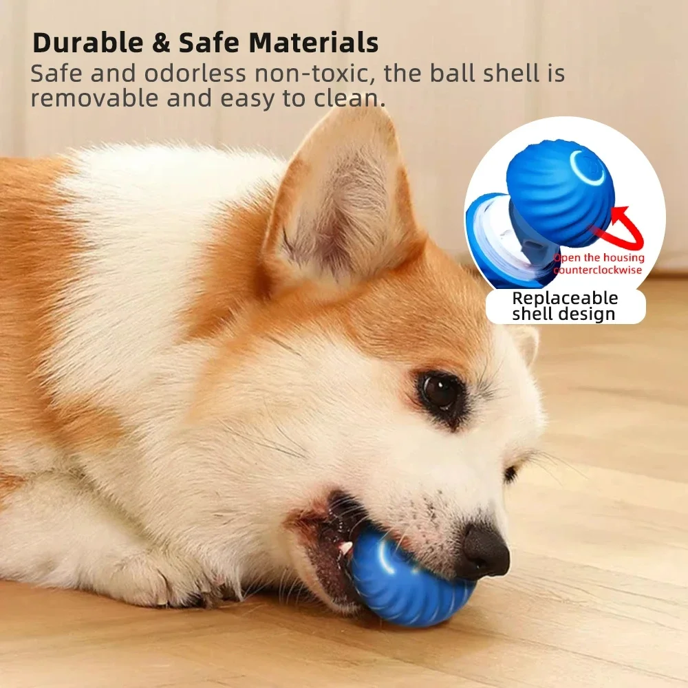 Fully automatic intelligent dog toy ball electronic interactive pet toy ball USB automatic movement bouncing dog gift