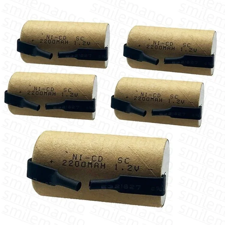 1.2V Screwdriver Electric Drill SC Batteries 2200mAh Sub C Ni-Cd Rechargeable Battey With Tab Power Tool NiCd SUBC Cells