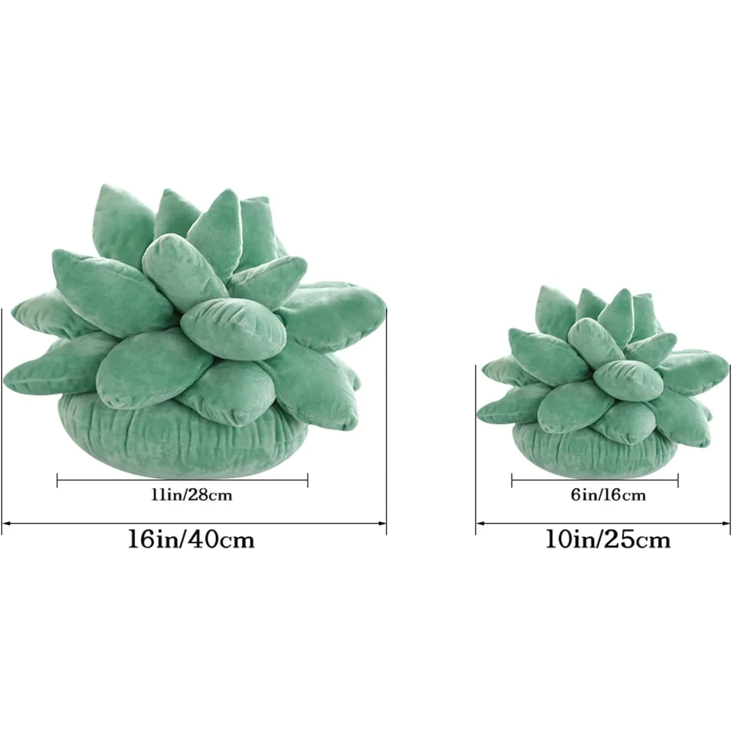 Succulent ,Cute Pillows,Leaf ,Decorative Throw ,Gifts for Succulent Lovers Or  (10 inches, Dark Green)