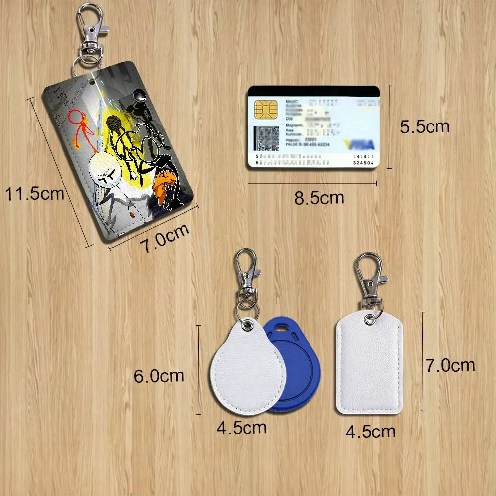 Network Alan Becker Yellow AvA Leather Keychain Badge Holder with Lanyard - ID/Access Card Holder Key Ring Accessory Gift Option view 2