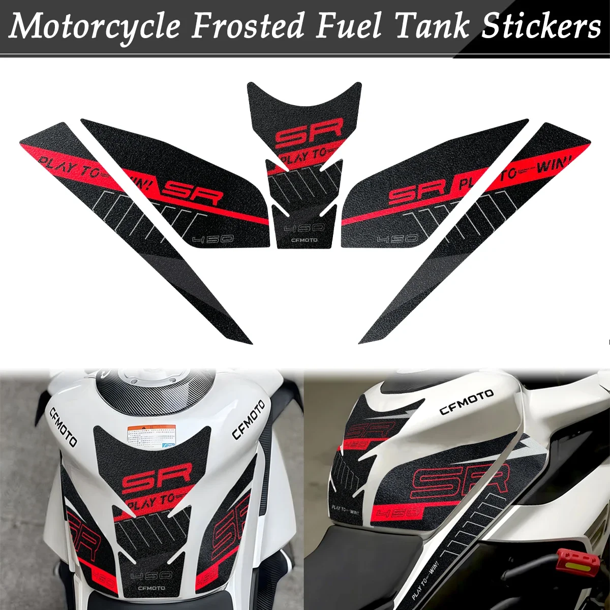 

For CFMOTO cfmoto 450SR Fuel Tank Sticker Frosted Anti-slip Motorcycle Body Oil Tank Modification Motor Bike Decal Accessories