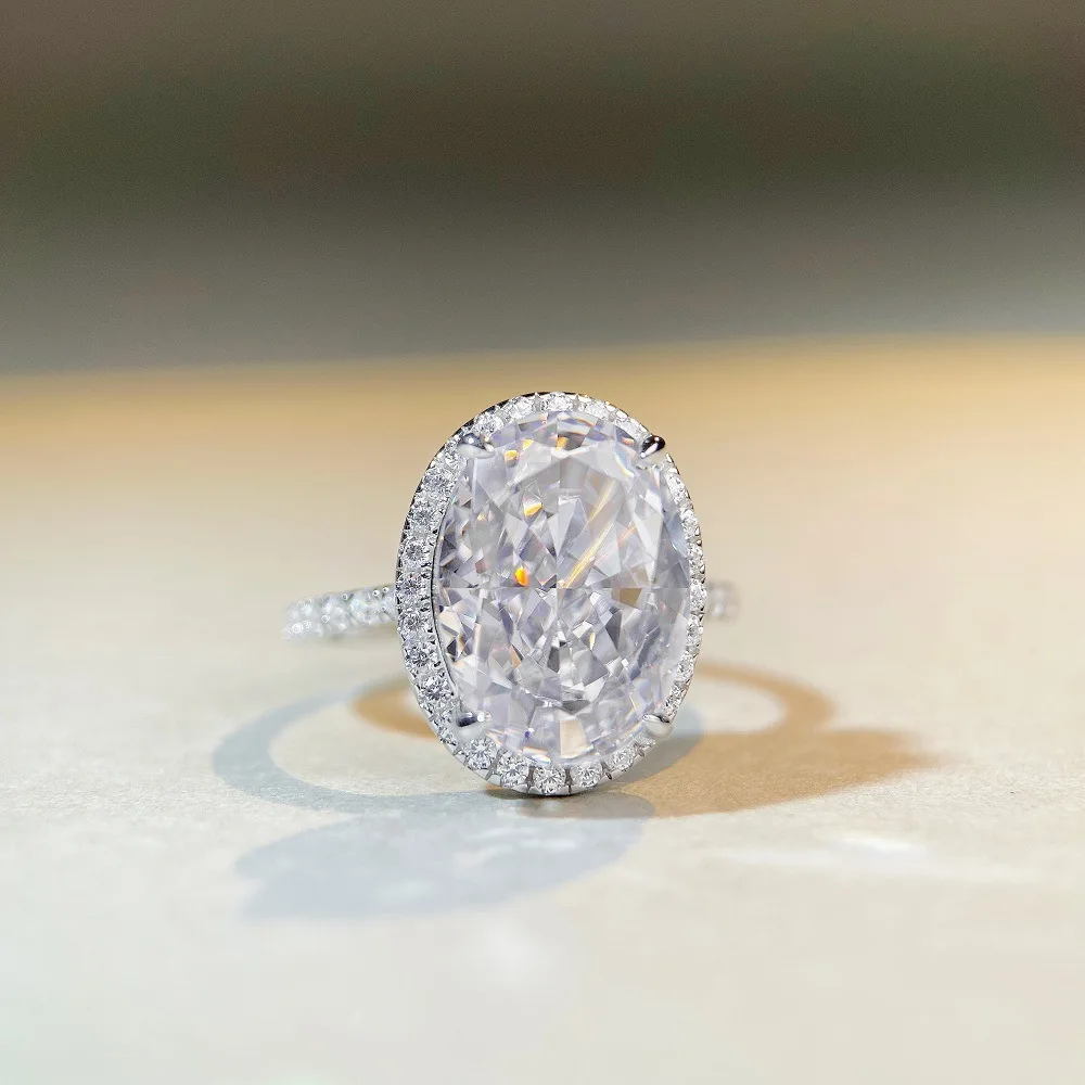 

PT950 Platinum Dove Egg Ring - Female Radiant Cut Ring with Ice Flower Design