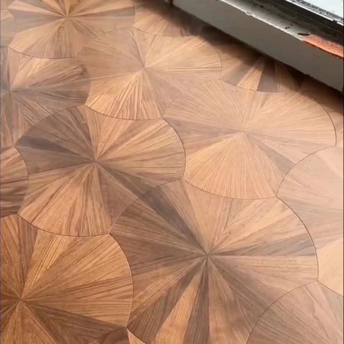 Versi kustom kayu parket walnut sikat alami, lantai kayu rekayasa parket