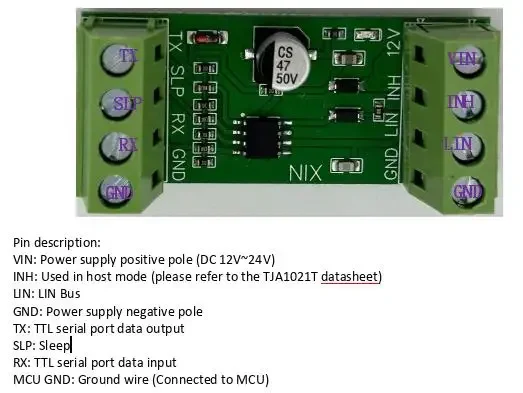 Moduł TTL do UART Lin Moduł magistrali LIN / magistrala samochodowego / analizatora danych Lin — zdjęcie produktu 3