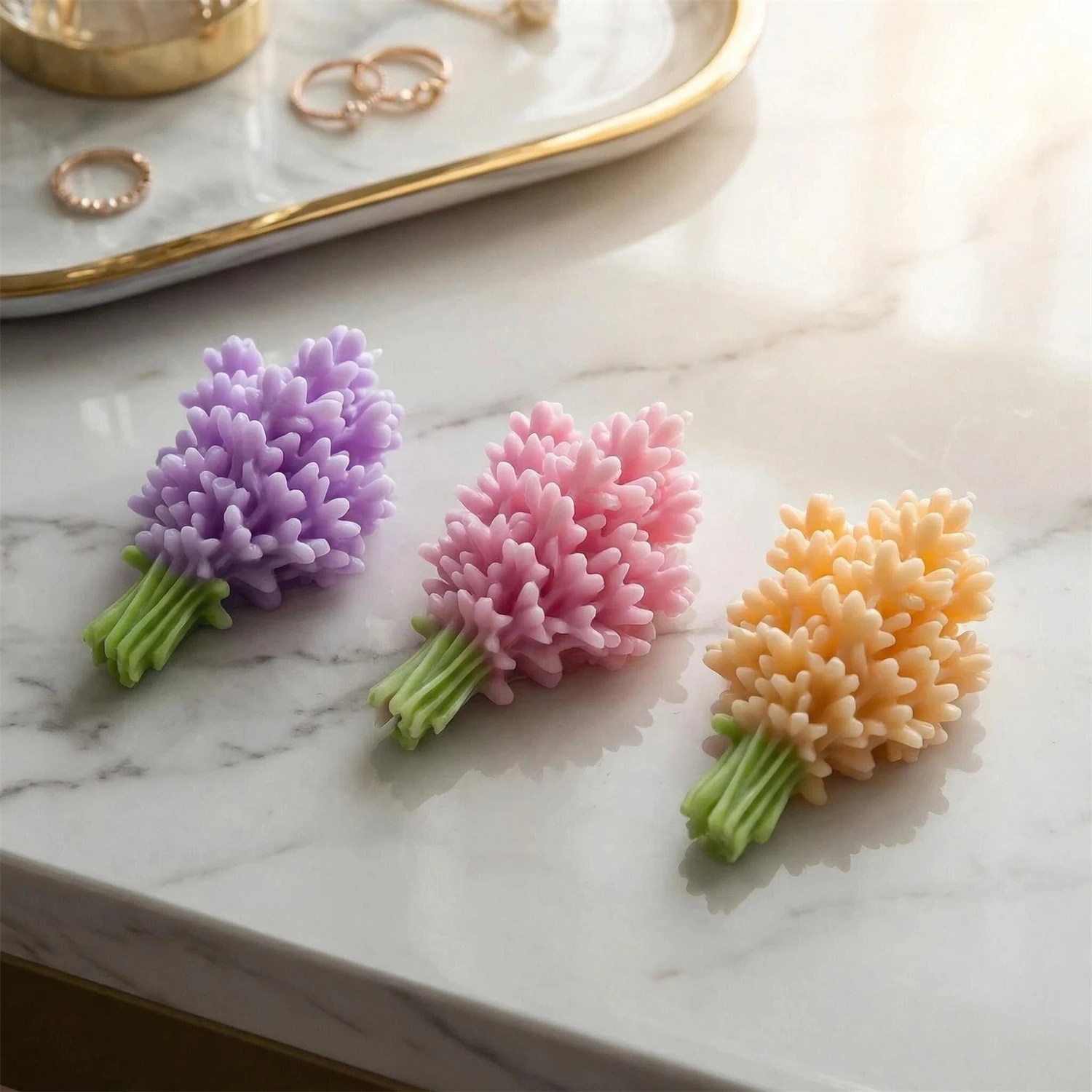 3D Lavendelblüten-Silikonform für Kerzen, Lavendelstrauß-Gipsform für DIY Duftkerzen, Handgemachtes Kunsthandwerk, Heimdekoration, Geschenk