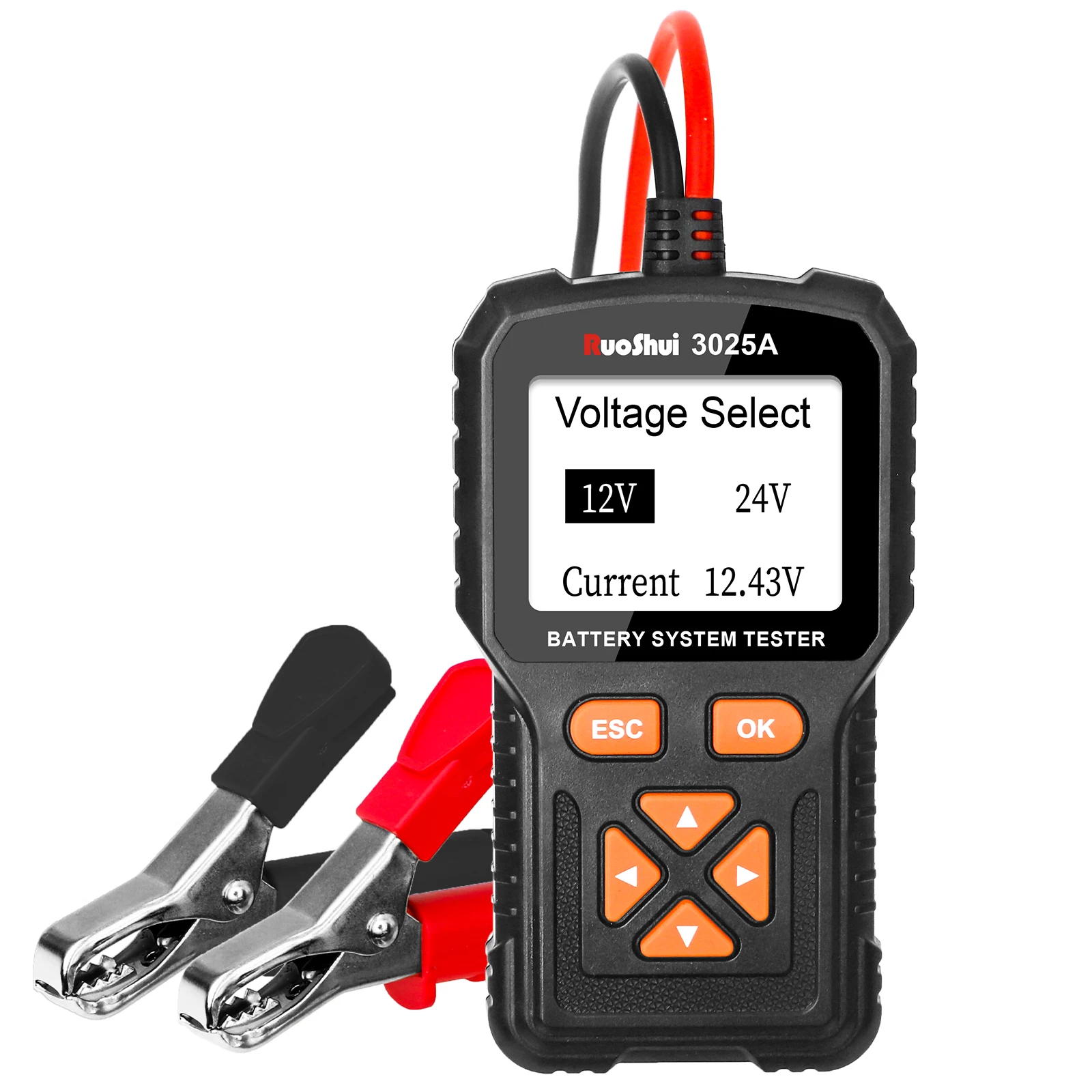 

RuoShui 3025A Battery Tester 12V/24V Voltage Car Motorcycle System Analyzer Quick CCA Charging Cranking Test Tool for Car Repair