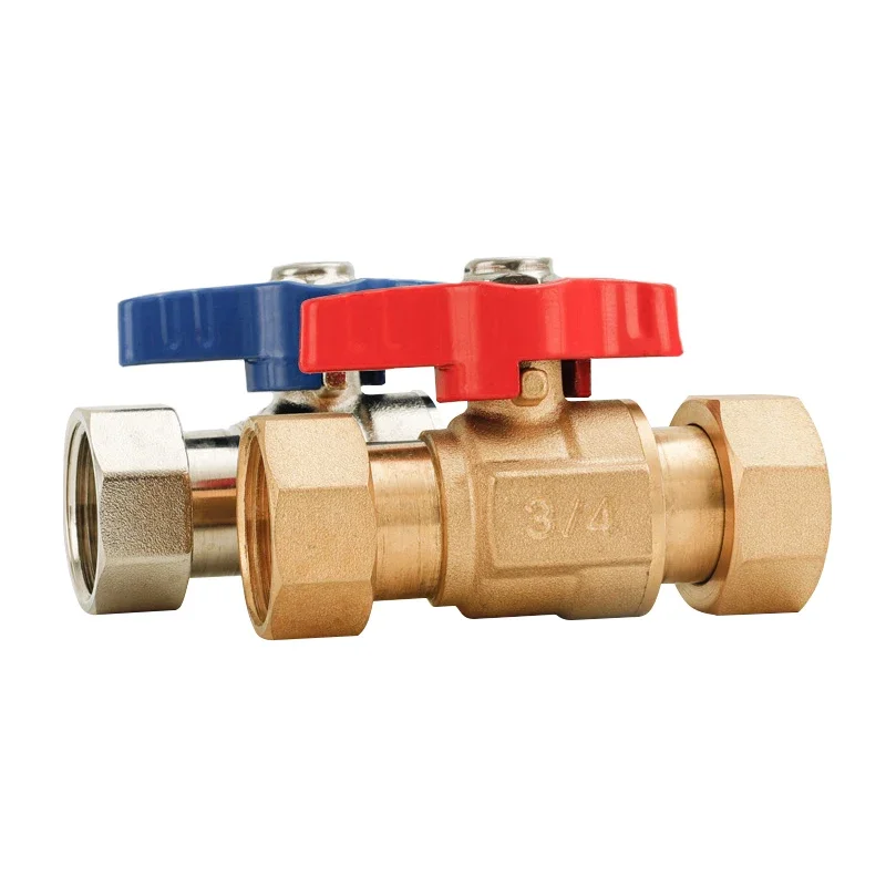 Double-sided Retractable Ball Valve All Copper Material Female Thread 1/2
