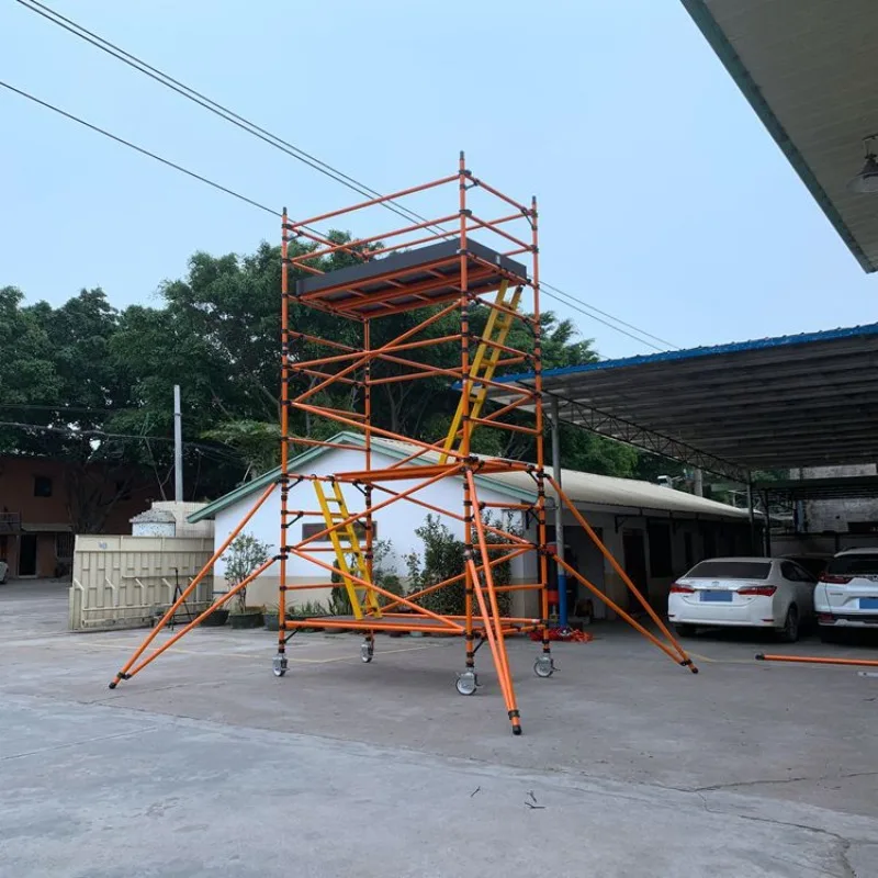 Power grid aerial work uses insulated work frames and glass fiber insulated frames