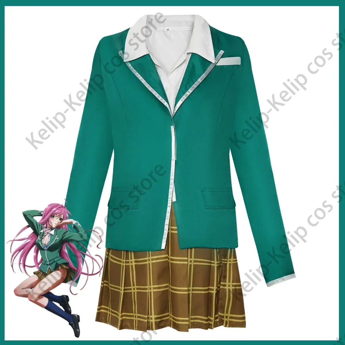 Anime Rosario To Vampire Akashiya Moka Cosplay Costume Japanese JK School Uniform Skirt Coat Woman Sexy Halloween Party Suit