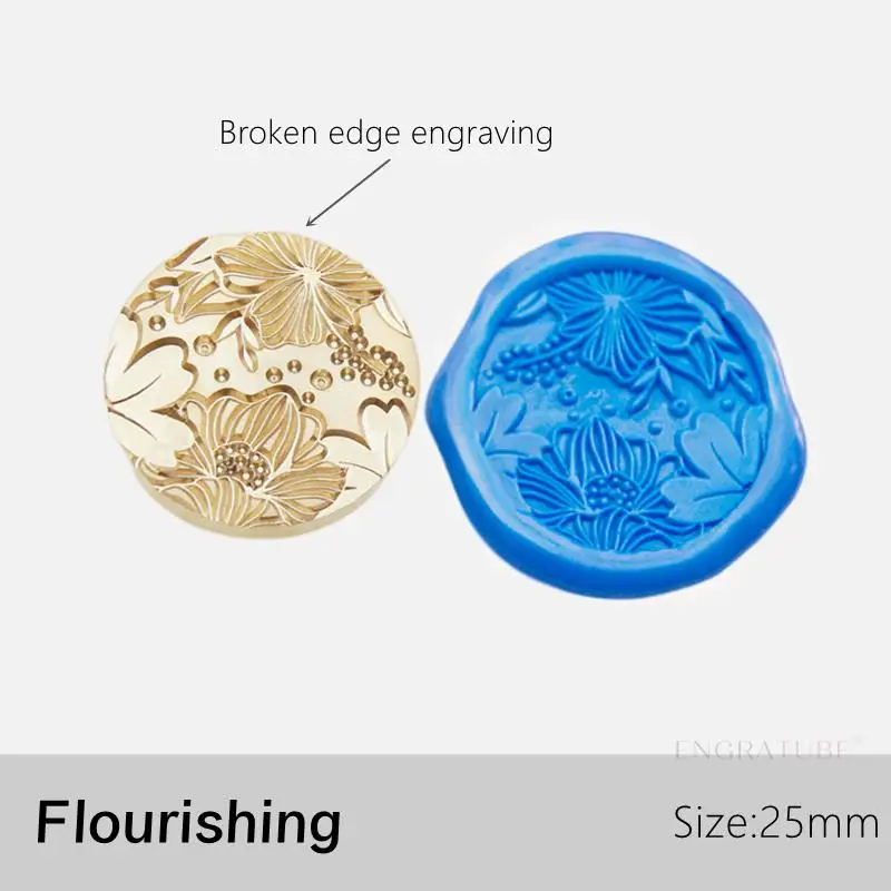 25mm Retro Sealing Wax Stamp Calla Lily Alocasia Seal Stamp Head For Scrapbooking Envelopes Wedding Invitations Gift Packaging