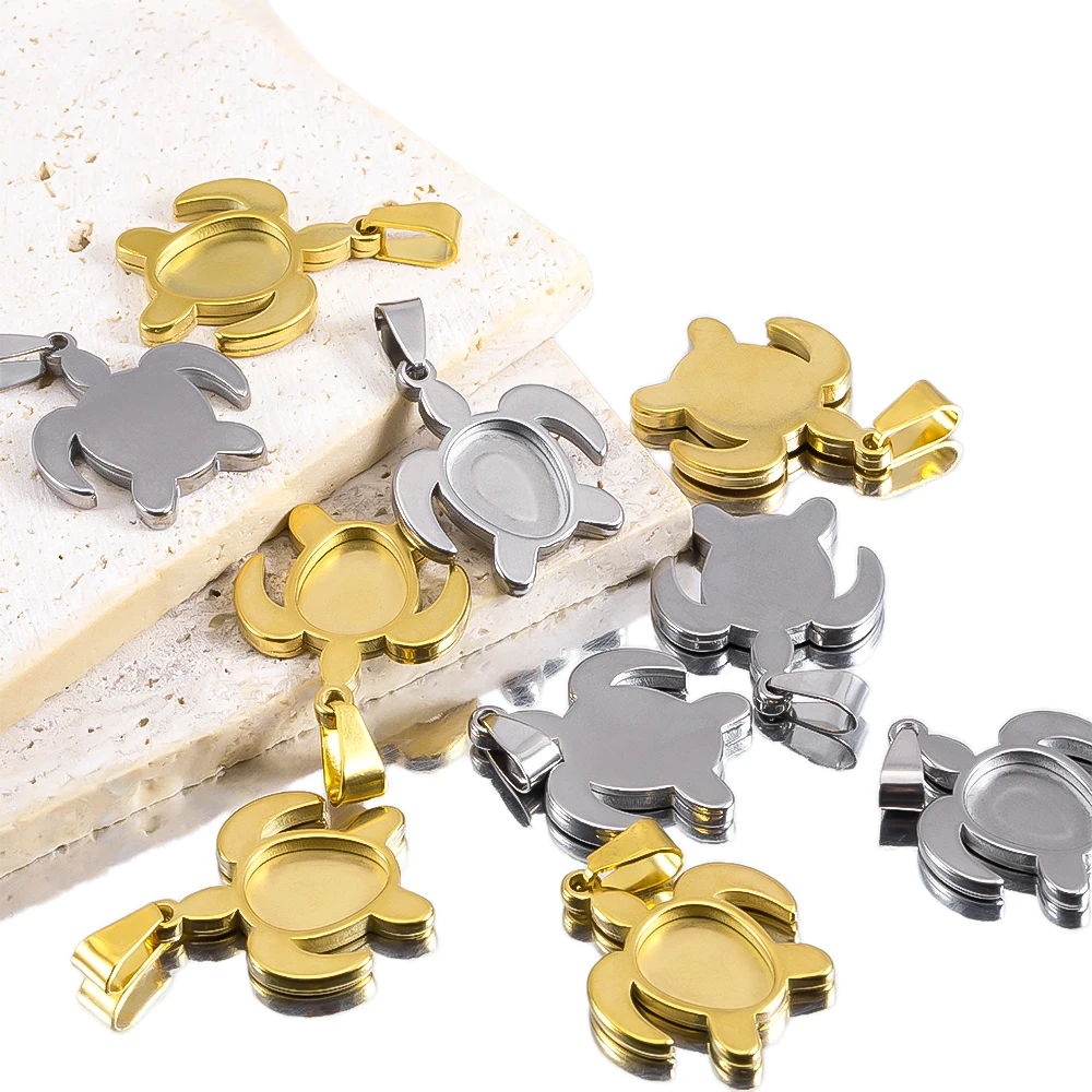 1pc 5pcs Stainless Steel Gold - Bezels Set Pendant review and price