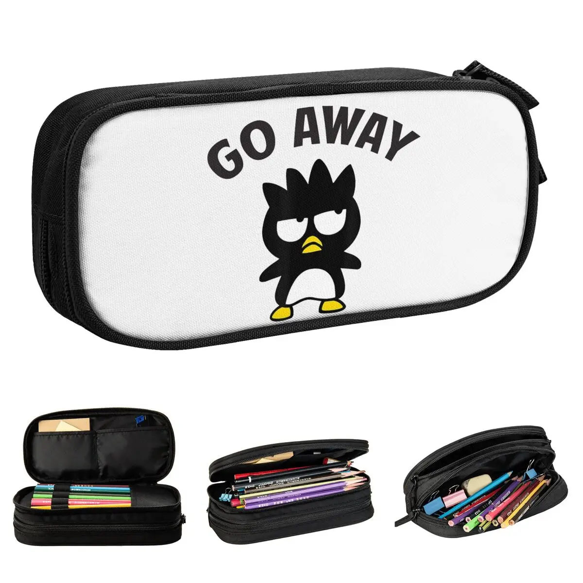 Creative Badtz Marus Go Away Pencil Case Penguin Cartoon Pencilcases Pen Kids Big Capacity Bag Students School Zipper Stationery