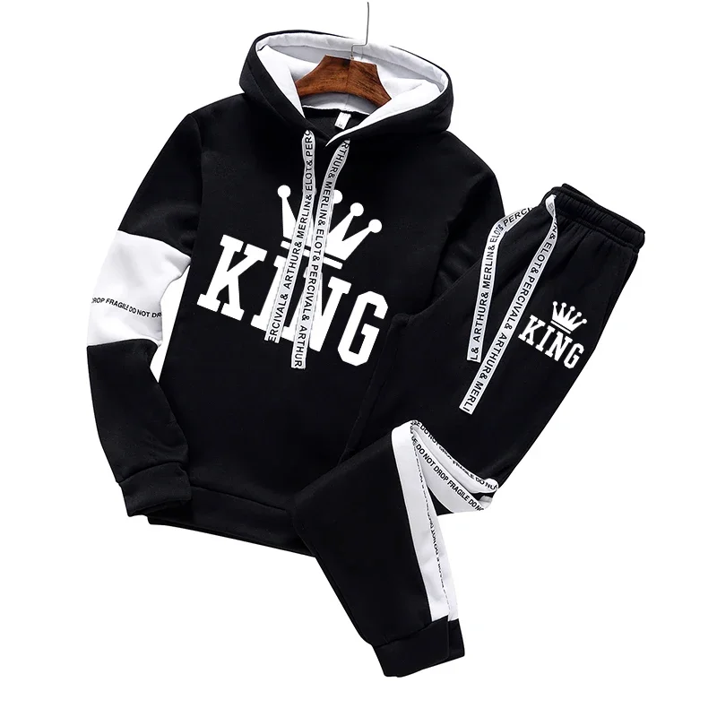 Autumn Winter Quality Men Tracksuit Suit Warm Hoodies Sweatshirt Men\'s Sportswear And a Pair of Pants Hip Hop Pullover Hot Sales