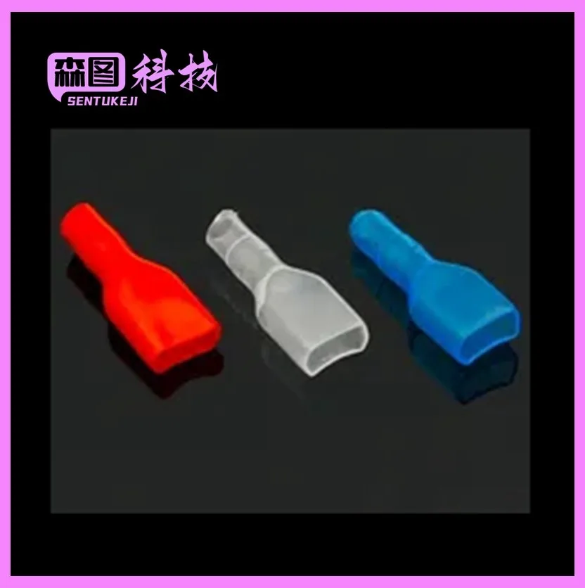 50pcs Cover Case for 6.3mm Crimp Terminal Spade Connector 6.3 terminal cap