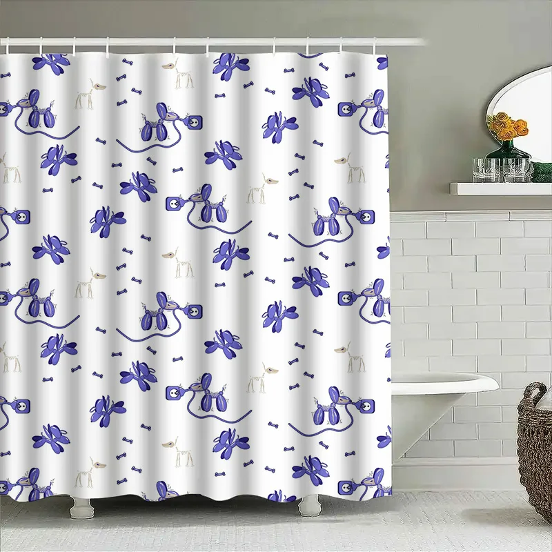 

Синий воздушный шар с принтом, занавеска для душа, декоративная водонепроницаемая подкладка для ванной комнаты для украшения дома детской комнаты (размер 180x245 см)