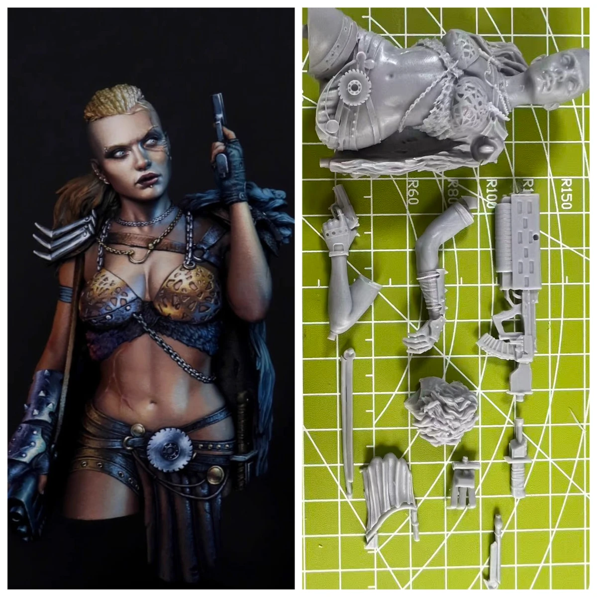 High Quality 1:10 Die-casting Resin Model Assembly Resin Bust Statue Female Hunter Unpainted State