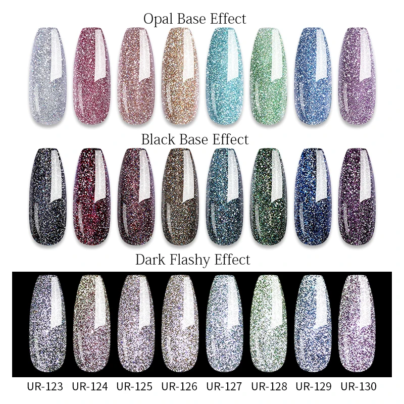 UR SUGAR 7.5ml Reflective Glitter Gel Nail Polish Colorful Sparkling Sequins Soak Off UV LED Varnish Nail Art Decoration
