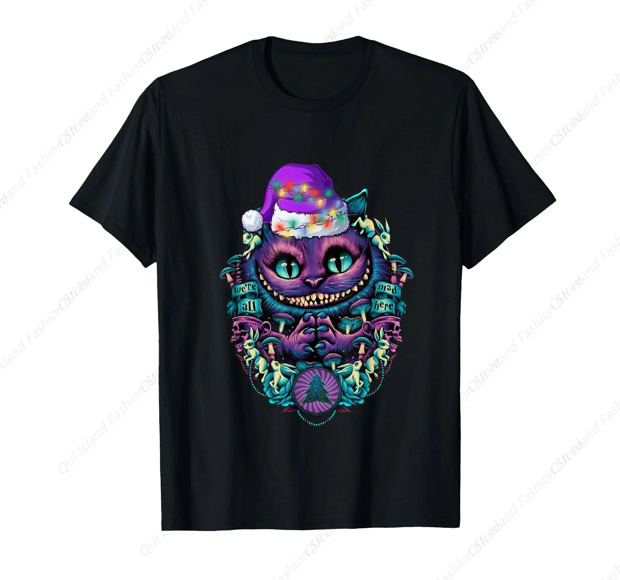 

Leisure Cheshire Cat Shirt Christmas Alice In Wonderland Graphic T-Shirt