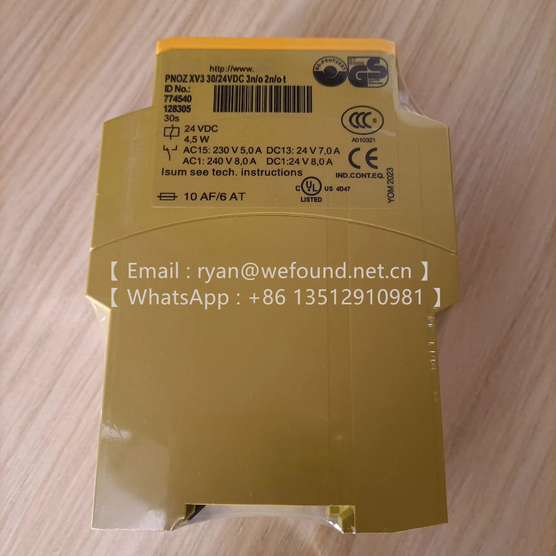 774540 Safety relay  PNOZ XV3 30/24VDC 3n/o 2n/o t