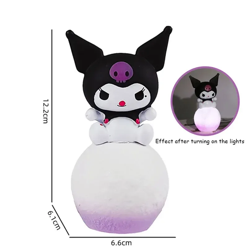 Małe figurki nocnego światła Kuromi Cinnamoroll melodia świecąca zabawka lampka nocna Anime Kawaii słodkie prezenty