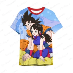 メンズドラゴンボールZプリントTシャツ,ベジータ悟空トップス,原宿風,y2k服