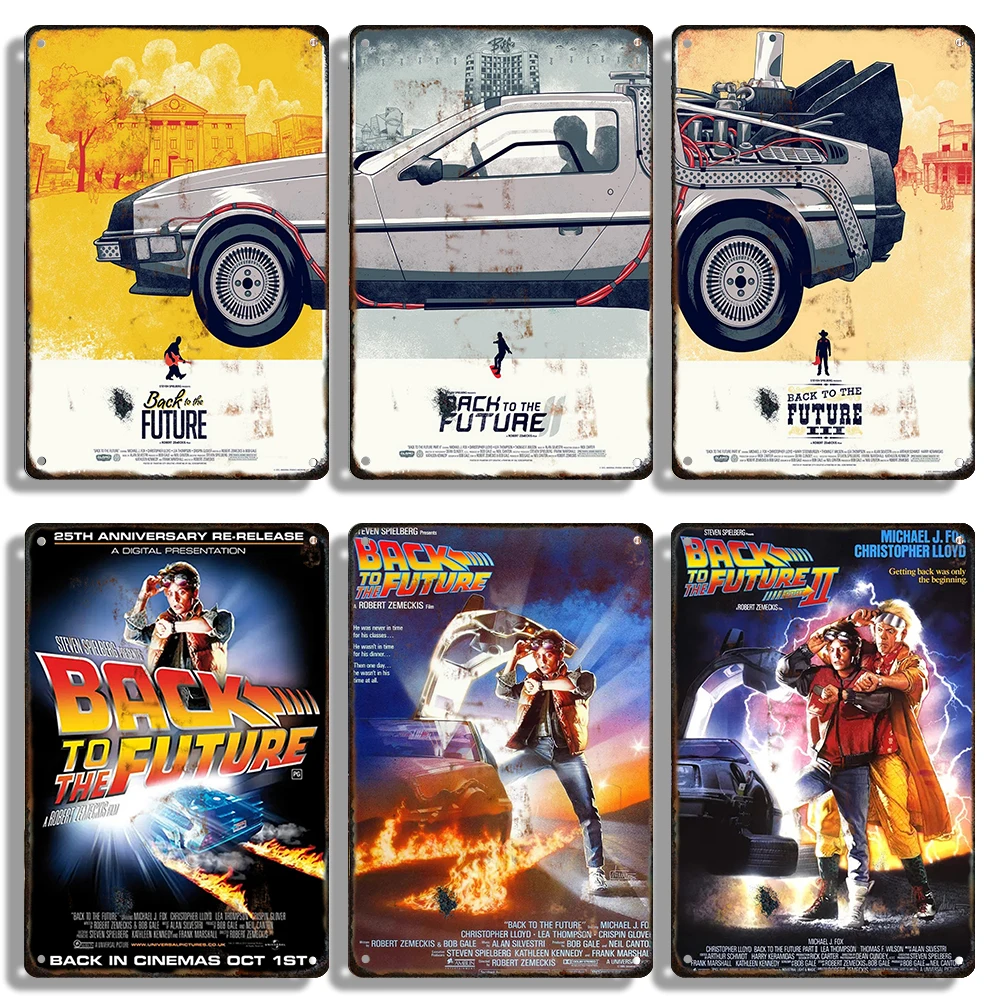 Back to the Future Movie Decorative Plaque Tin Metal Sign Cinema Cafe Bar Decoration Retro Poster Board Modern Home Wall Decor