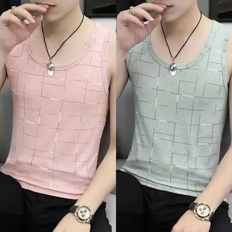 Men's Tank 2024 Summer New Fitness Basketball Kam Shoulder Loose Fashion Brand Sleeveless T-Shirt Casual Sports Top