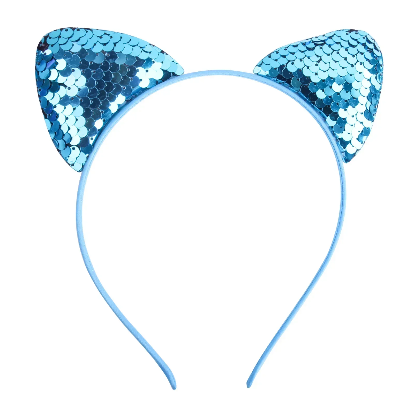 Glitter Cat Ears Headband Kitty Headband for Girls and Women Sparkly Hair Metal Hoop Shiny Hairbands Hair Accessories for Daily