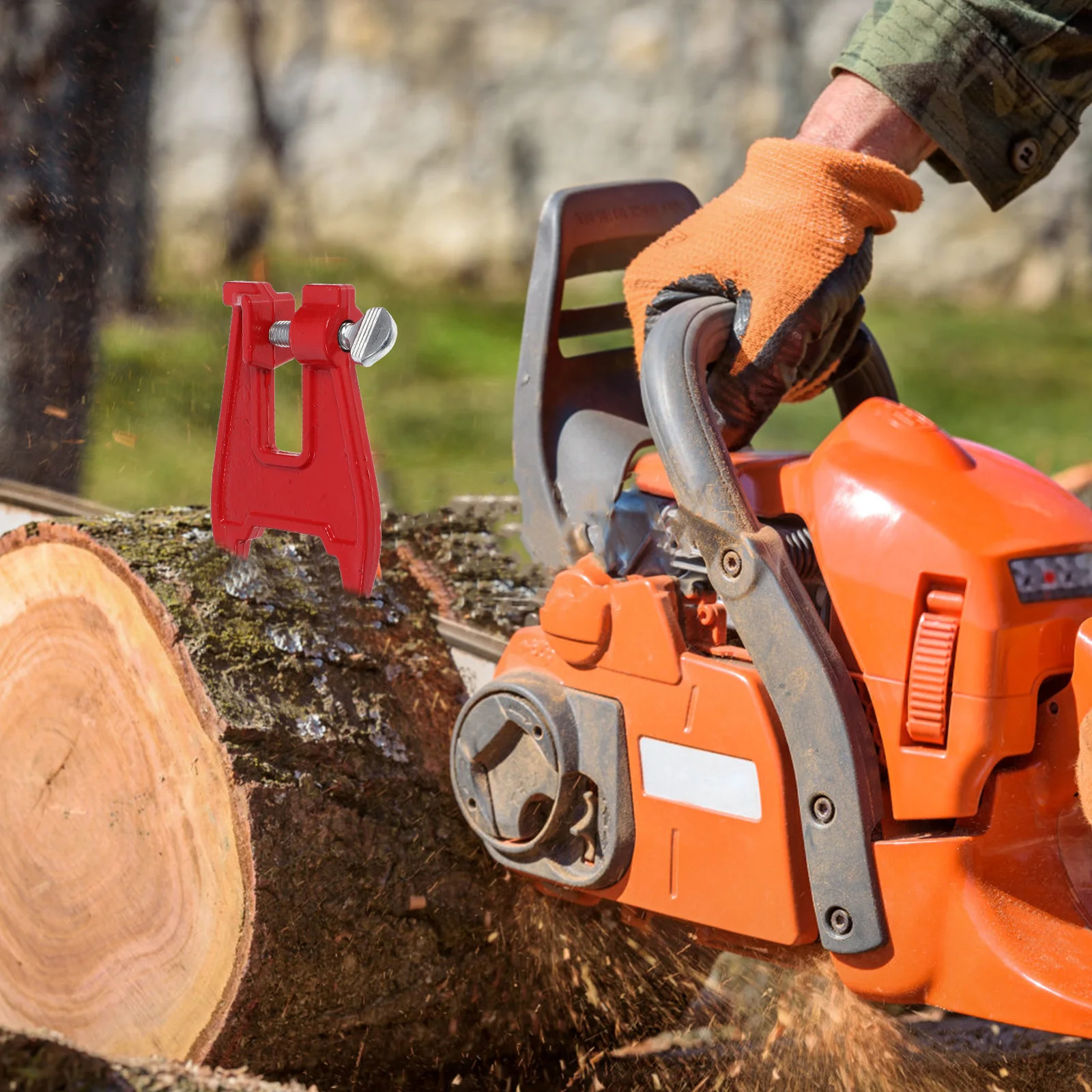 Morsa per ceppo per motosega regolabile Morsa per motosega portatile per supporto per affilatura catena accurato e sicuro Strumento per affilare le motoseghe