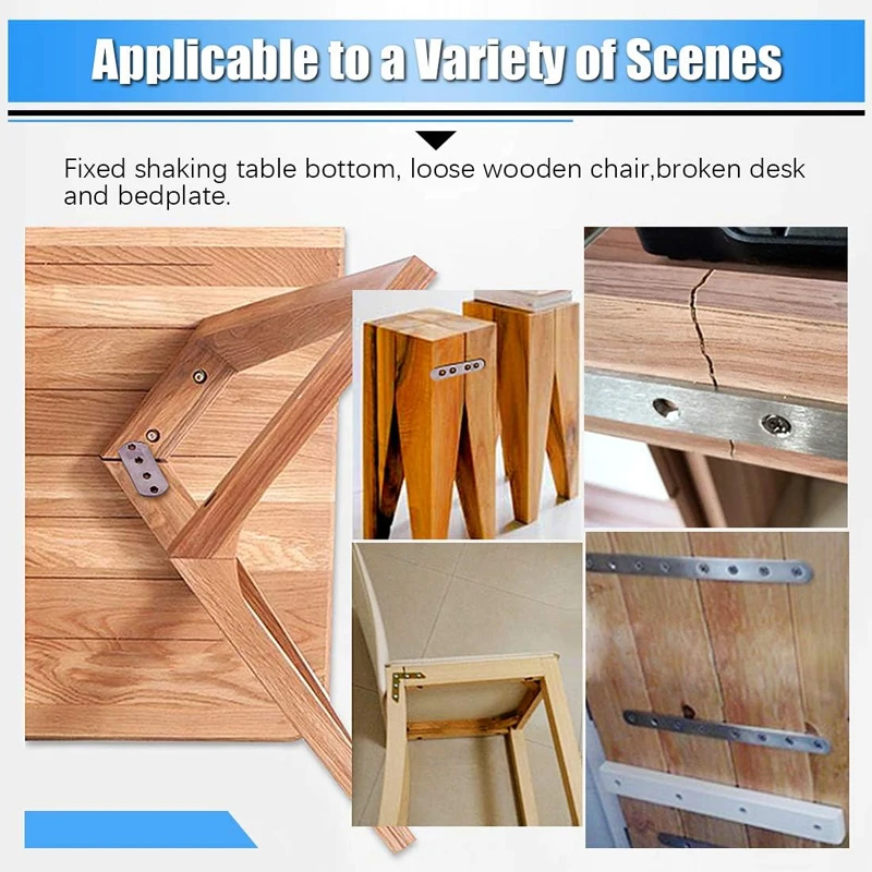 5/16/40 ชิ้นรั้งตรง, รั้งแบน 47x16 มม. (1.85x0.63 นิ้ว), สแตนเลสวงเล็บตรง, ซ่อมเข้าร่วมแผ่น