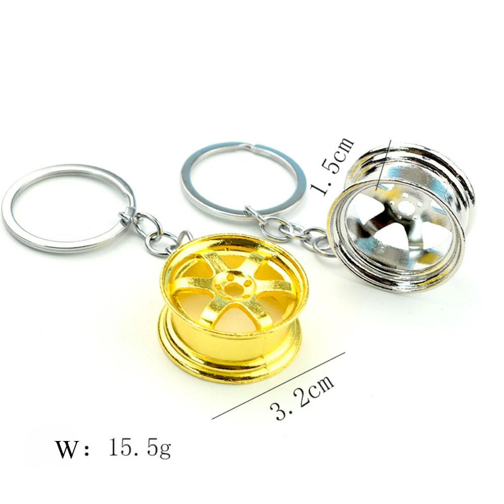 Persönlicher Schlüsselanhänger aus Legierung in Form einer Autofelge, Metall-Reifenring-Schlüsselanhänger, Kreatives Auto-Taschen-Accessoire für Männer, Geschenk – Detail 4