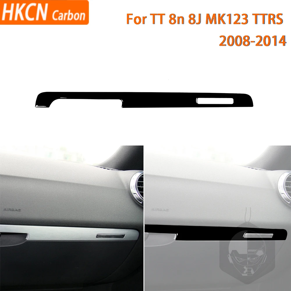 

Piano Black Accessories Car Interior Front Passenger Instrument Panel Stickers For Audi TT 8N 8J MK1 MK2 MK3 2008-2014